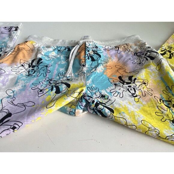 Disney Parks Men's Sz L Splatter Goofy Jogger Lounge Pants Elastic Drawstring - Picture 7 of 16